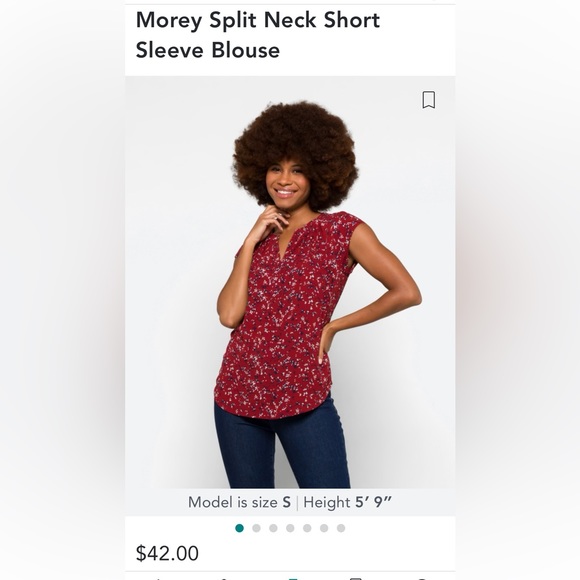 41 Hawthorn cap sleeve blouse, size medium petite - Picture 3 of 13